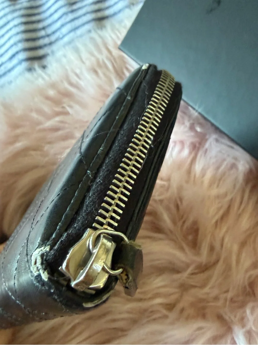 🖤🤍Chanel CC Logo Quilted Lambskin Long Zippy Wallet🤍🖤